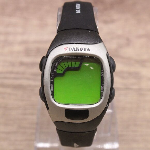 Vintage DAKOTA Digital Watch Unisex Black Tone Stainless Steel Sports 90s - Picture 2 of 8